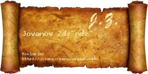 Jovanov Zénó névjegykártya